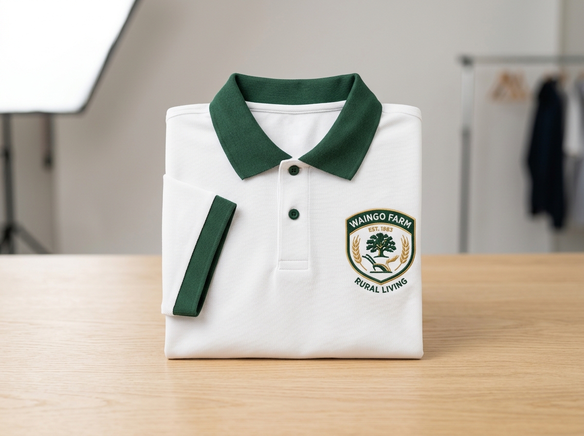 Waingo Farm Embroidered Pique Polo